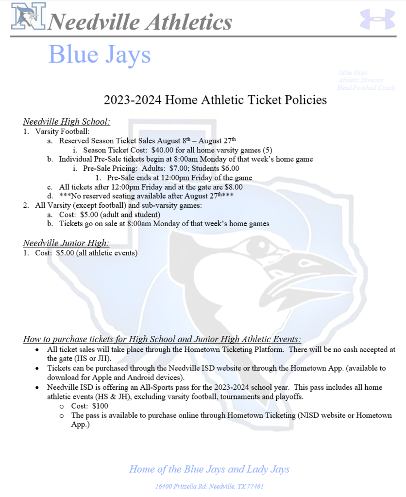 Needville Blue Jays Can Be Customized for Your Team 