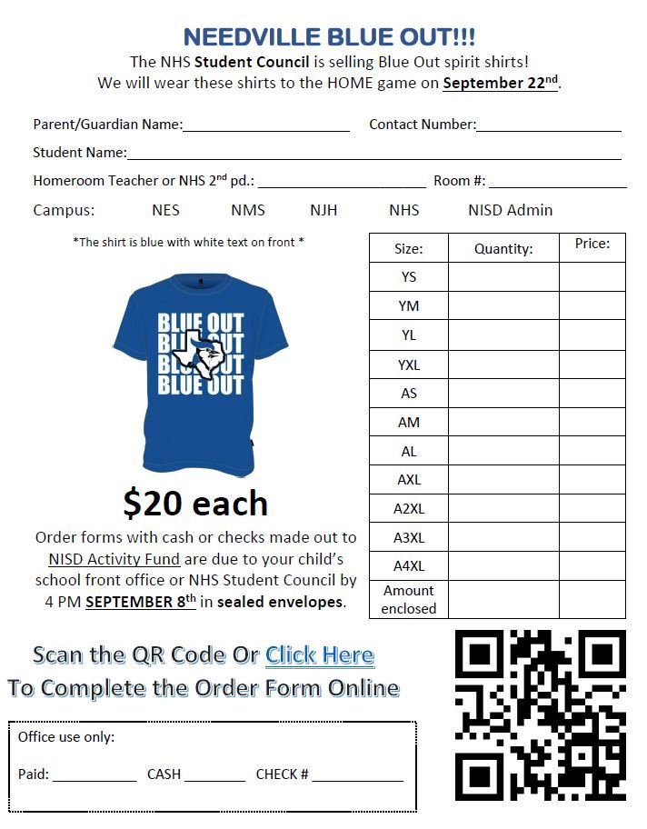 Needville High School Blue Jays T-Shirt C3